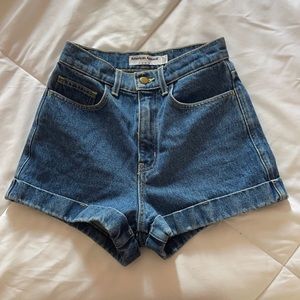 American Apparel high waisted jean shorts